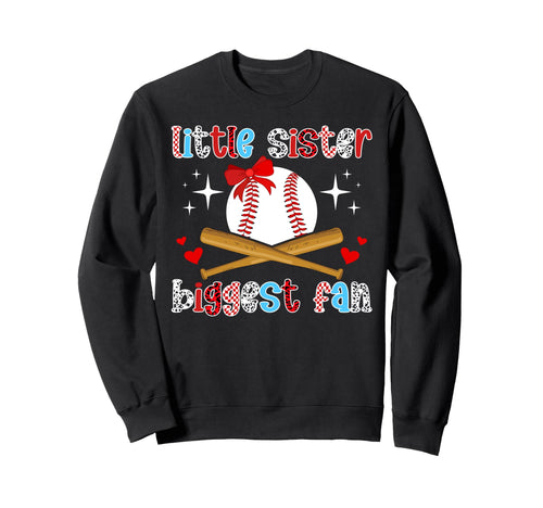 Little Sister Baseball Sister Sweatshirt - Trendy Graphic Men Women - T-Shirt, Sweatshirt, Hoodie