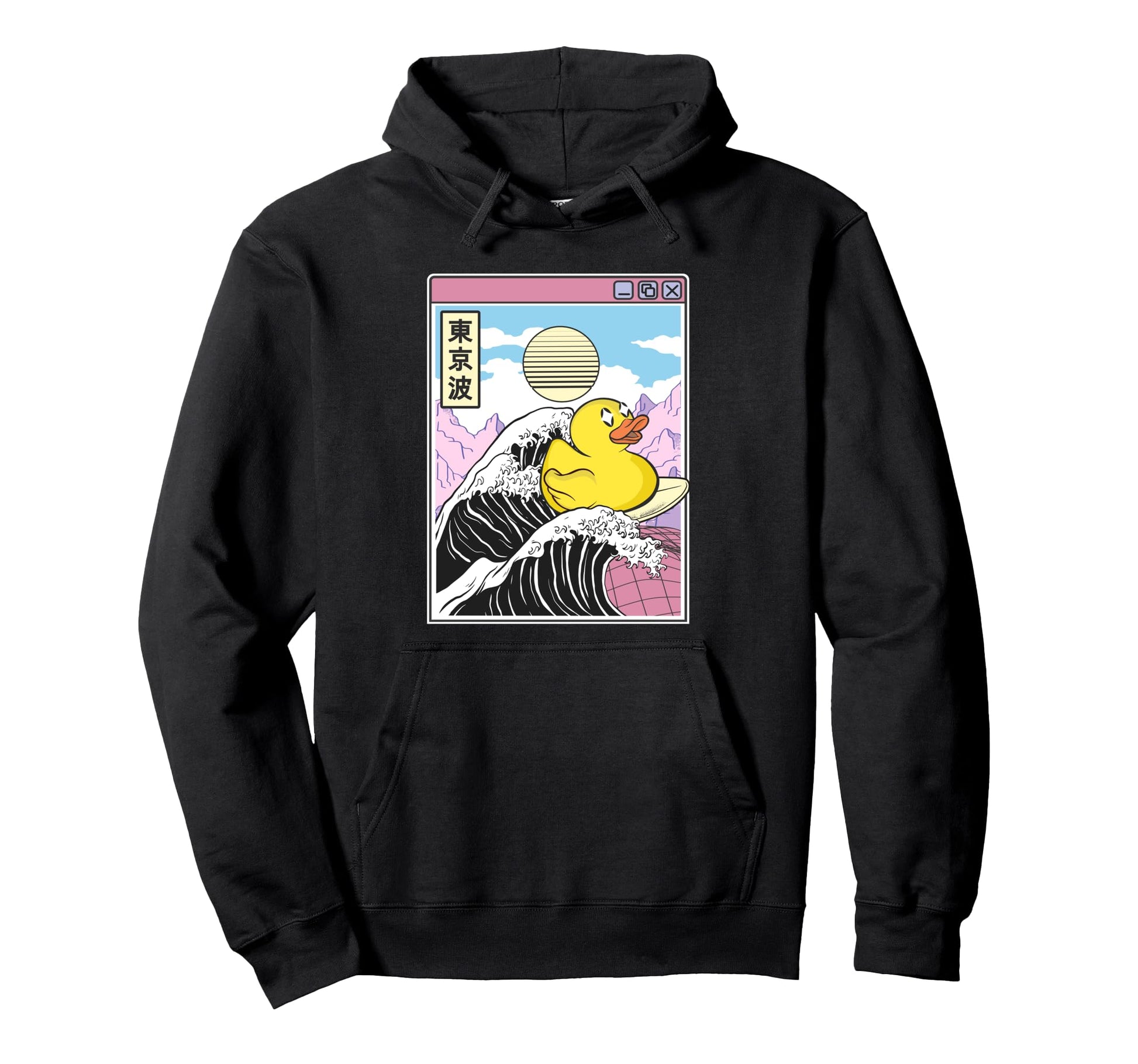 Rubber Duck Surfing Kanagawa Wave Hoodie - Casual Everyday Wear Unisex - T-Shirt, Sweatshirt, Hoodie