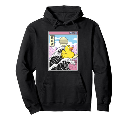 Rubber Duck Surfing Kanagawa Wave Hoodie - Casual Everyday Wear Unisex - T-Shirt, Sweatshirt, Hoodie
