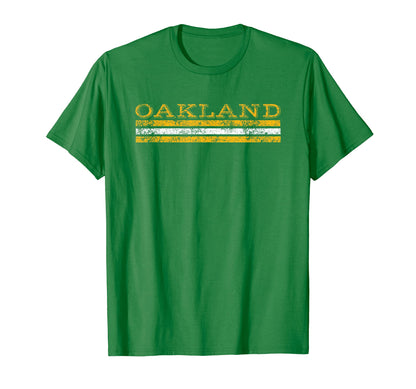 Oakland California Weathered Stripe T-Shirt - Novelty Apparel Unisex - T-Shirt, Sweatshirt, Hoodie