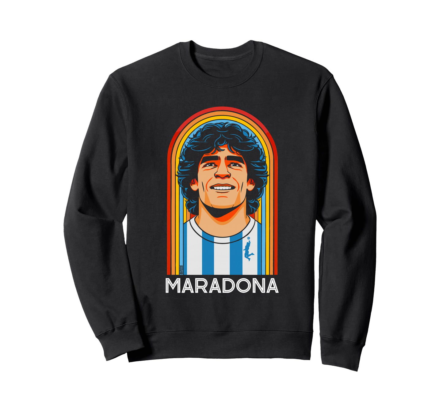 Diego Maradona Eighties Rainbow La Sweatshirt - Fun Novelty Design Unisex - T-Shirt, Sweatshirt, Hoodie