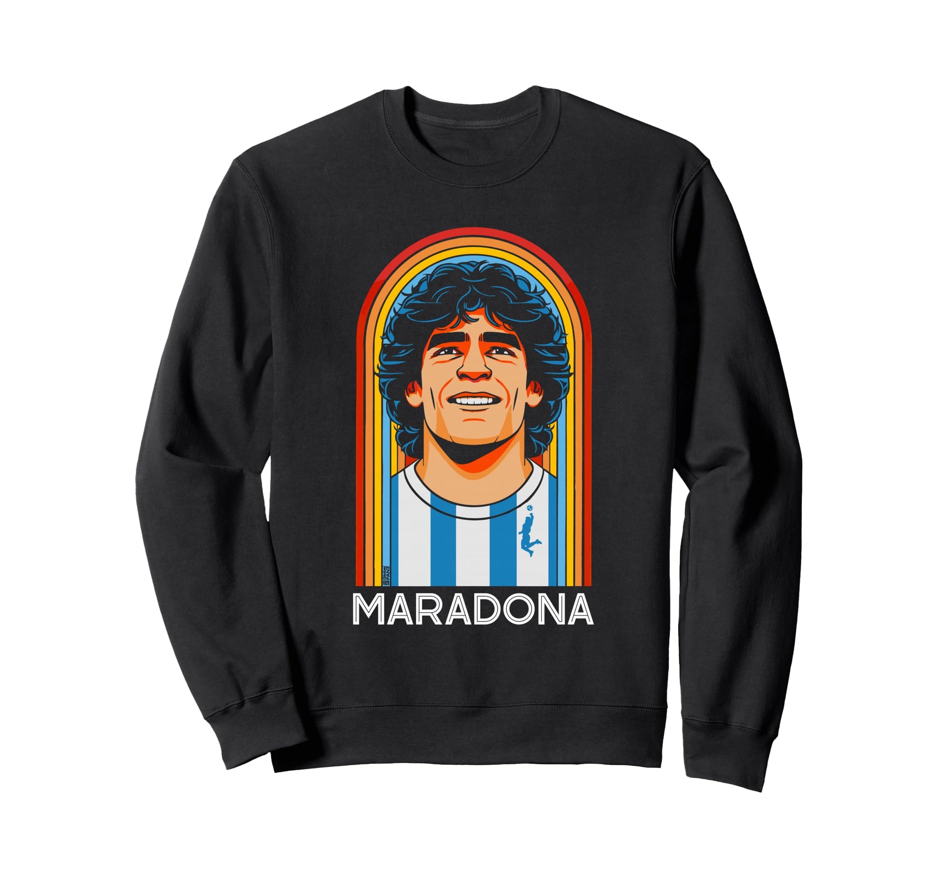 Diego Maradona Eighties Rainbow La Sweatshirt - Fun Novelty Design Unisex - T-Shirt, Sweatshirt, Hoodie