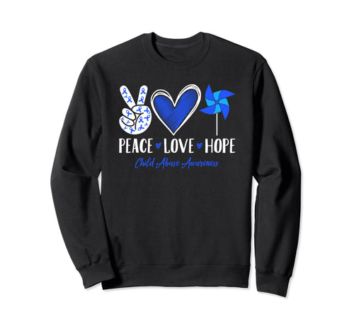 Child Abuse Awareness Blue Heart Sweatshirt - Streetwear Style Unisex - T-Shirt, Sweatshirt, Hoodie