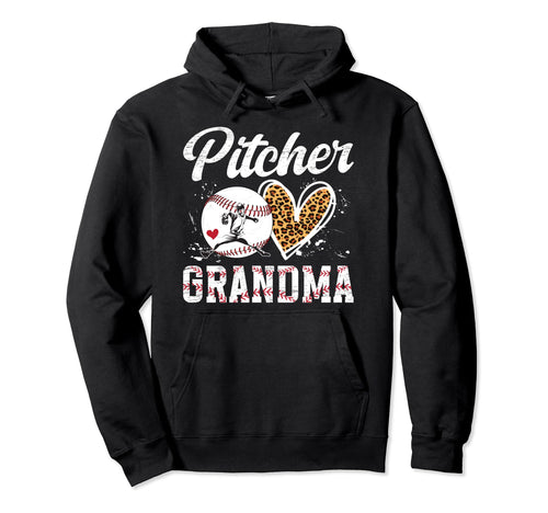 Baseball Pitcher Grandma Baseball Hoodie - Minimalist Print for Adults - T-Shirt, Sweatshirt, Hoodie