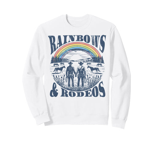 Rainbows Rodeos Western Gay Cowboy Sweatshirt - Custom Art Print Unisex - T-Shirt, Sweatshirt, Hoodie