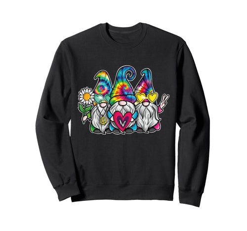 Hippie Gnomes Groovy Tie Dye Rainbow Sweatshirt - Novelty Apparel Unisex - T-Shirt, Sweatshirt, Hoodie