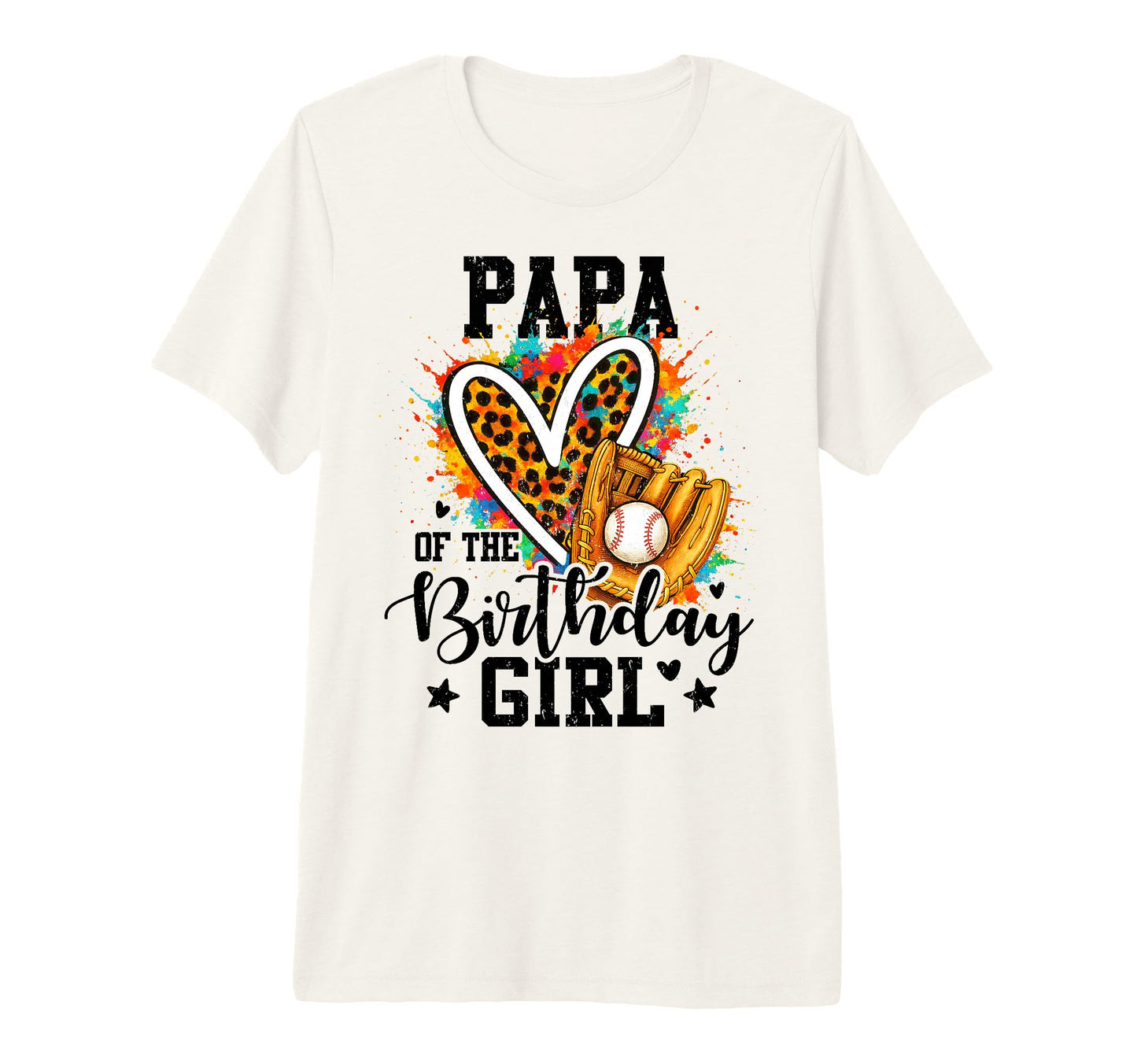 Papa Birthday Baseball Colorful T-Shirt - Graphic Print for Adults - T-Shirt, Sweatshirt, Hoodie