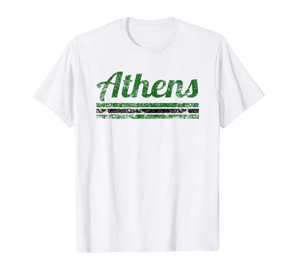 Athens Ohio Weathered Stripe T-Shirt - Fun Novelty Design for Adults - T-Shirt, Sweatshirt, Hoodie
