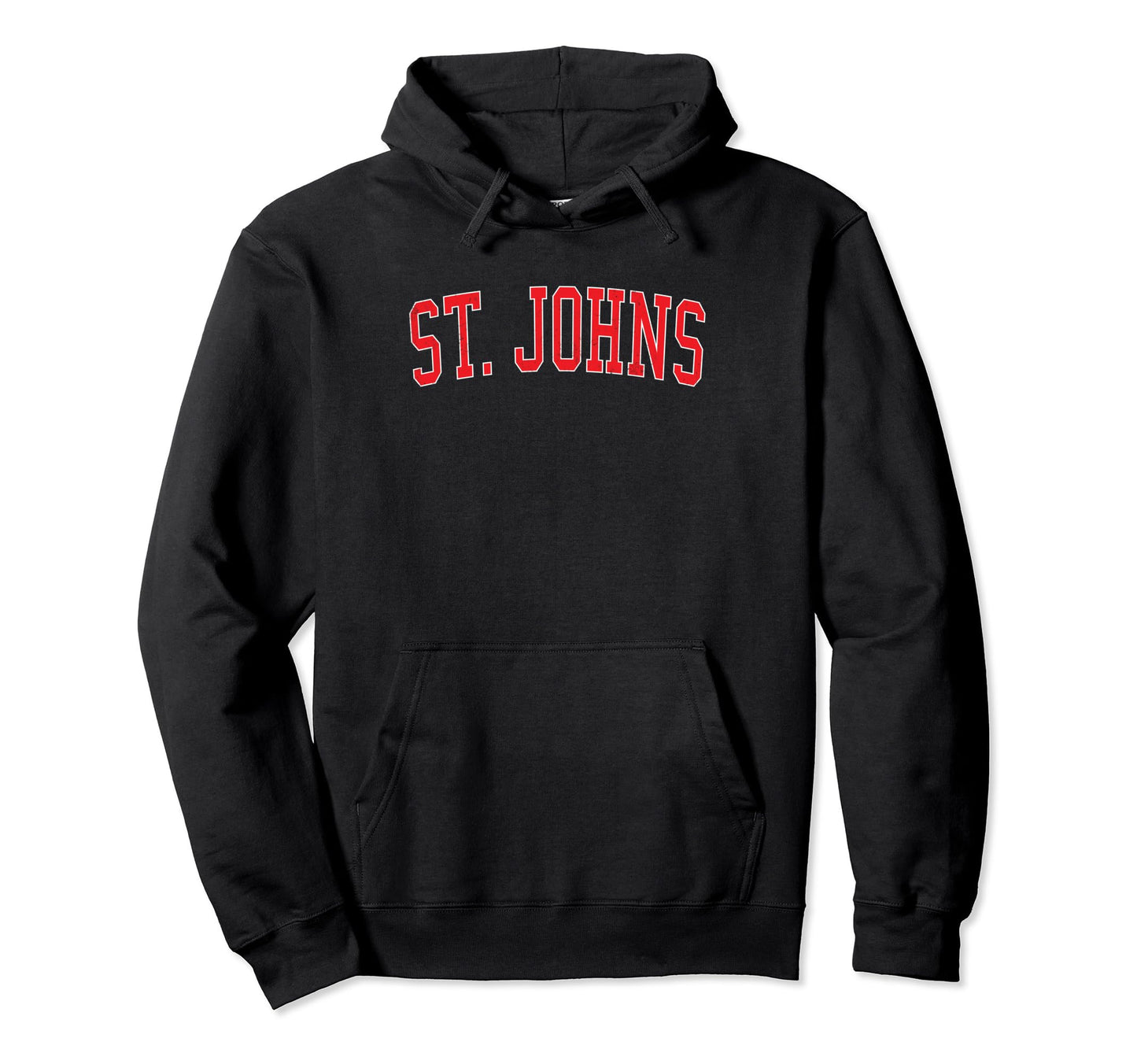 St Johns Mi Distressed Red Varsity Hoodie - Unique Graphic Unisex - T-Shirt, Sweatshirt, Hoodie