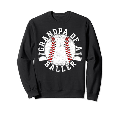 Grandpa Baller Baseball Grandpa Sweatshirt - Aesthetic Graphic Men Women - T-Shirt, Sweatshirt, Hoodie