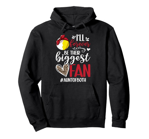 Their Biggest Fan Aunt Both Baseball Hoodie - Trendy Graphic Unisex - T-Shirt, Sweatshirt, Hoodie