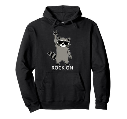 Raccoon Rock Music Band Concert Funny Hoodie - Aesthetic Graphic Unisex - T-Shirt, Sweatshirt, Hoodie
