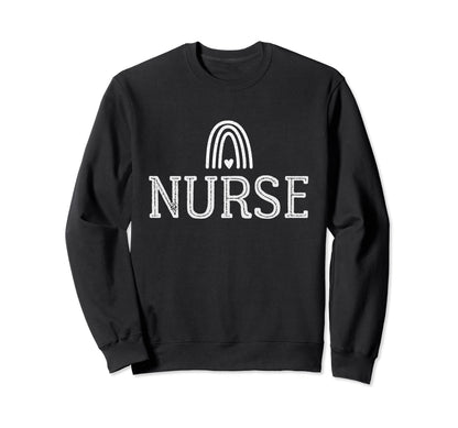 Nurse Rn Registered Nurse Boho Rainbow Sweatshirt - Unique Graphic Unisex - T-Shirt, Sweatshirt, Hoodie