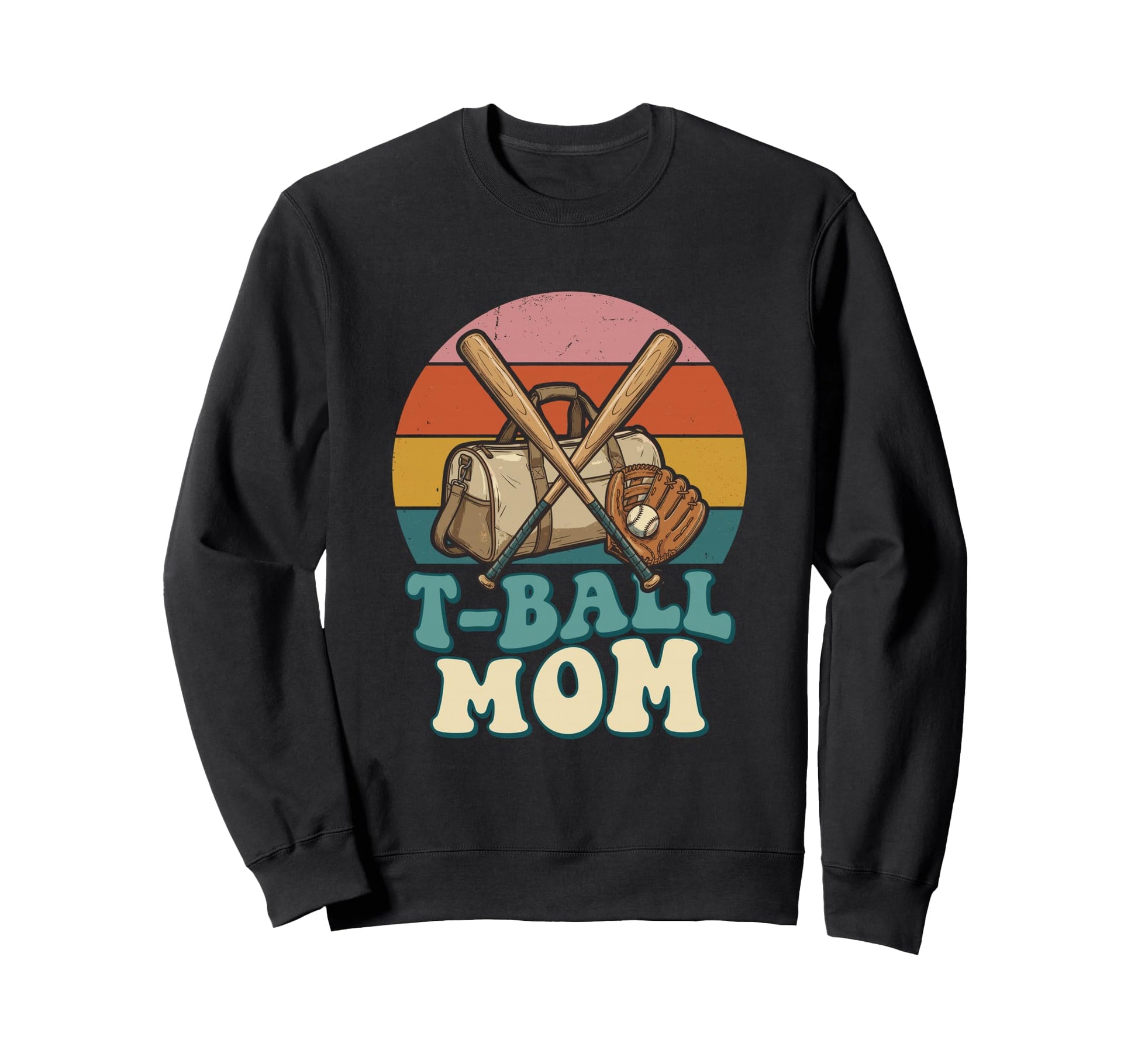 T Ball Mom Baseball Game Day Sweatshirt - Aesthetic Graphic Men Women - T-Shirt, Sweatshirt, Hoodie