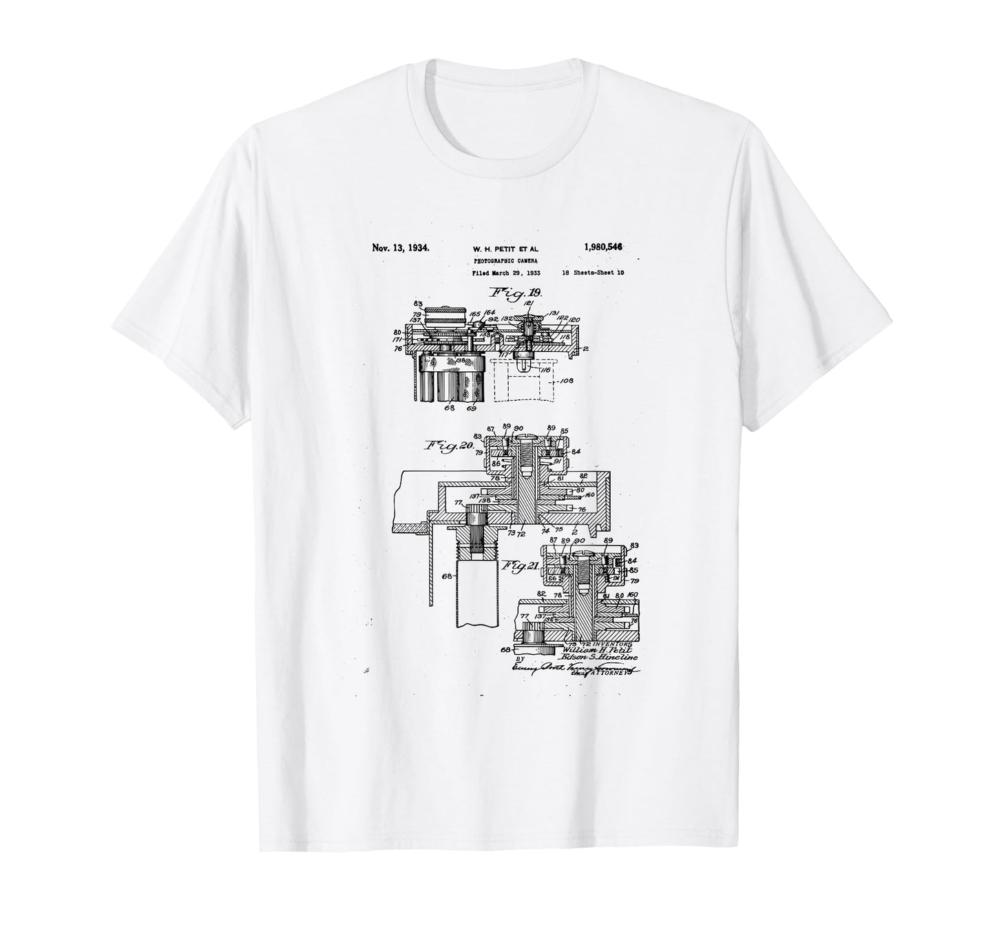 Camera Photographic Patent 1934 Drawing T-Shirt - Streetwear Style Unisex - T-Shirt, Sweatshirt, Hoodie