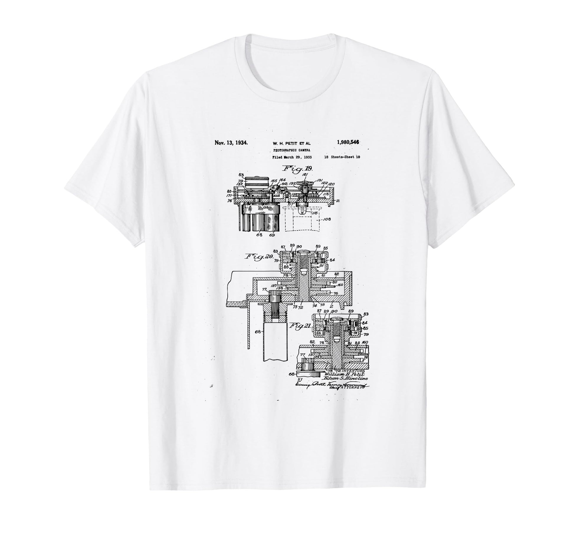 Camera Photographic Patent 1934 Drawing T-Shirt - Streetwear Style Unisex - T-Shirt, Sweatshirt, Hoodie