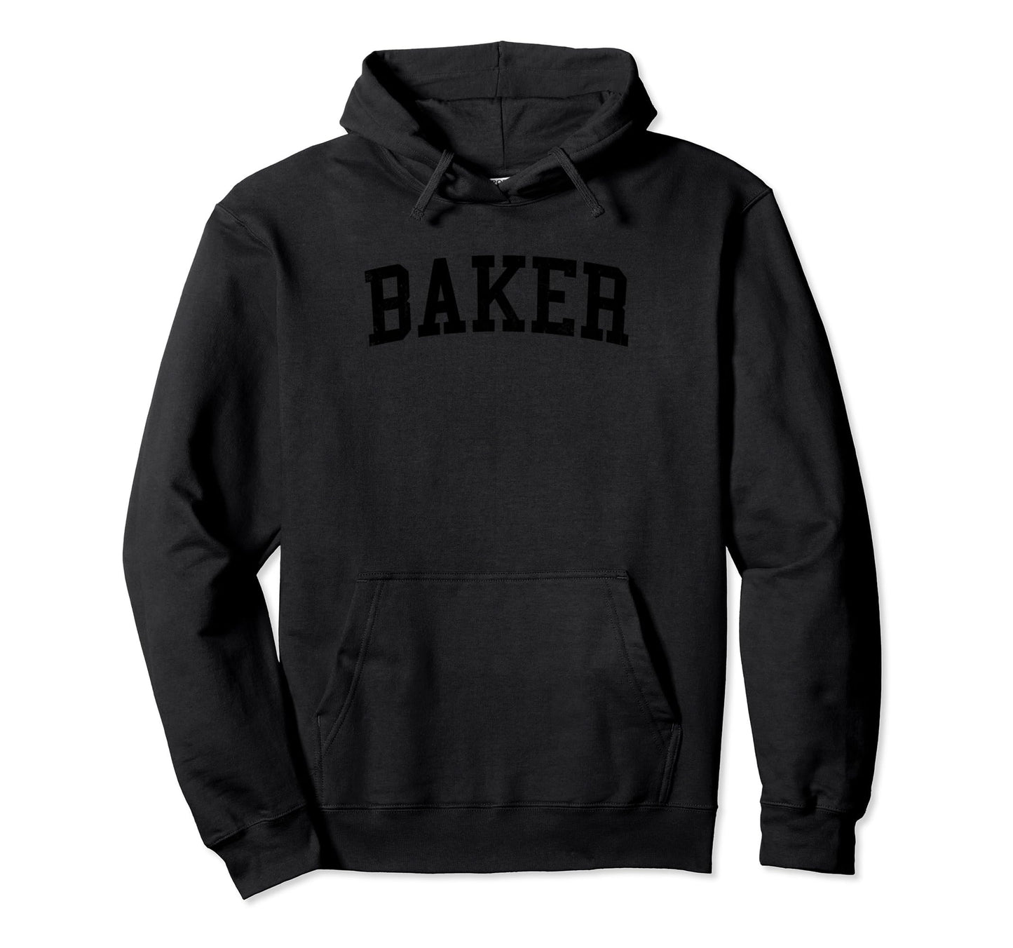 Baker La Distressed Black Varsity Hoodie - Custom Art Print for Adults - T-Shirt, Sweatshirt, Hoodie