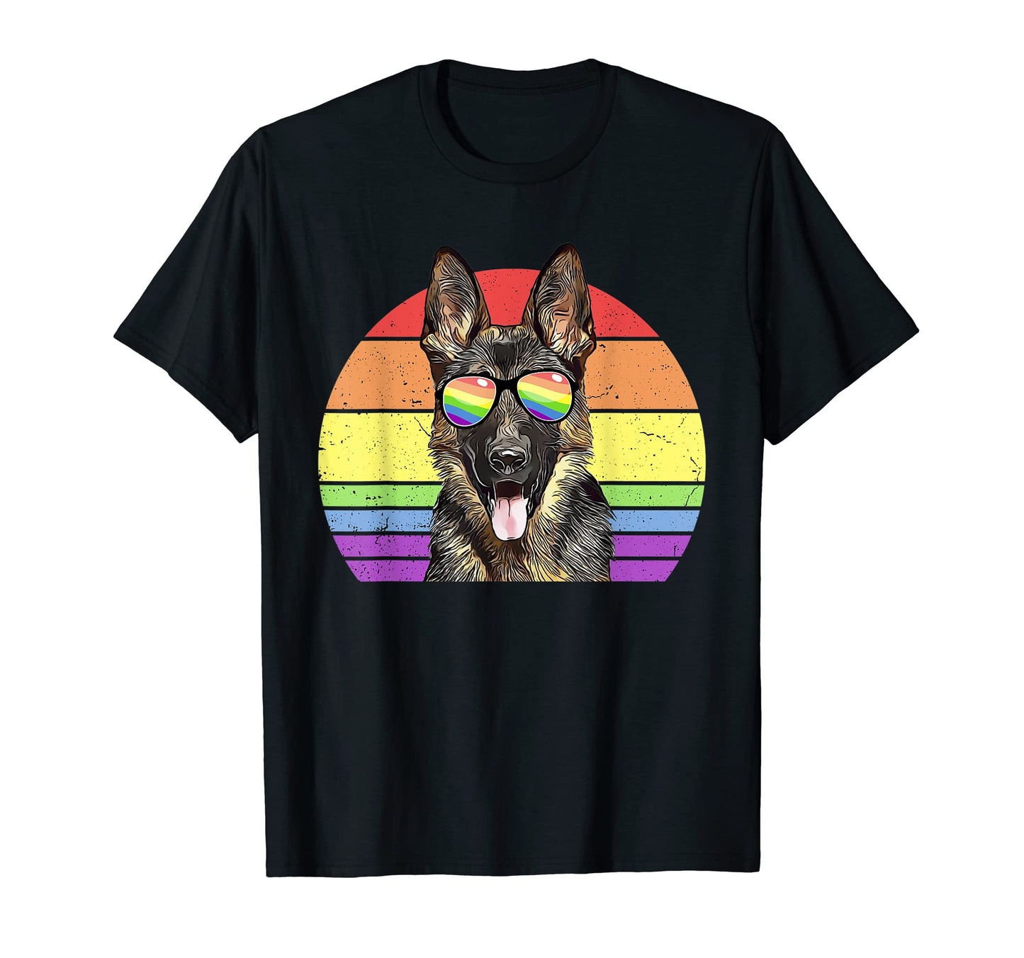 Lgbtq German Shepherd Dog Rainbow Love T-Shirt - Graphic Print Men Women - T-Shirt, Sweatshirt, Hoodie