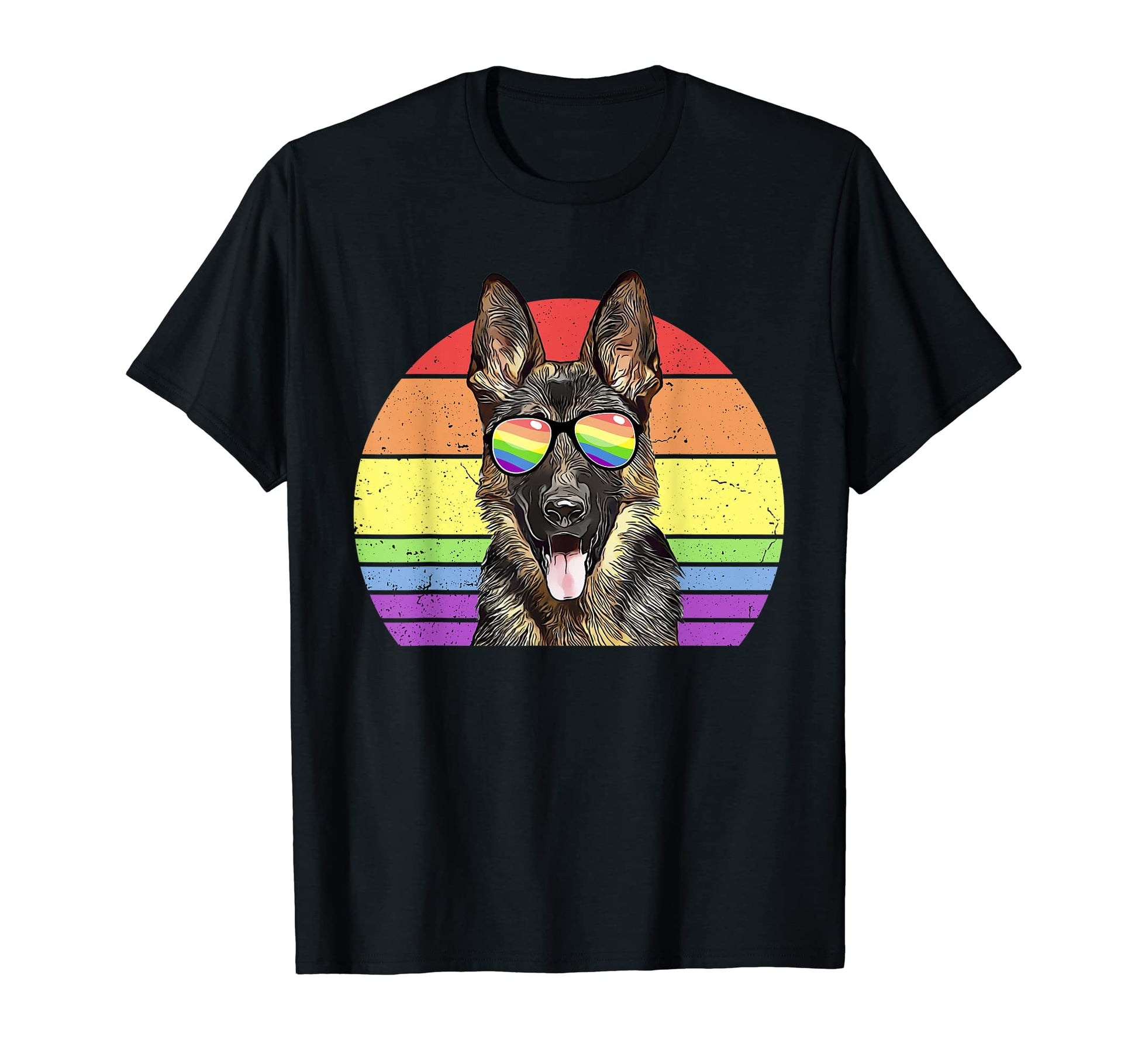 Lgbtq German Shepherd Dog Rainbow Love T-Shirt - Graphic Print Men Women - T-Shirt, Sweatshirt, Hoodie