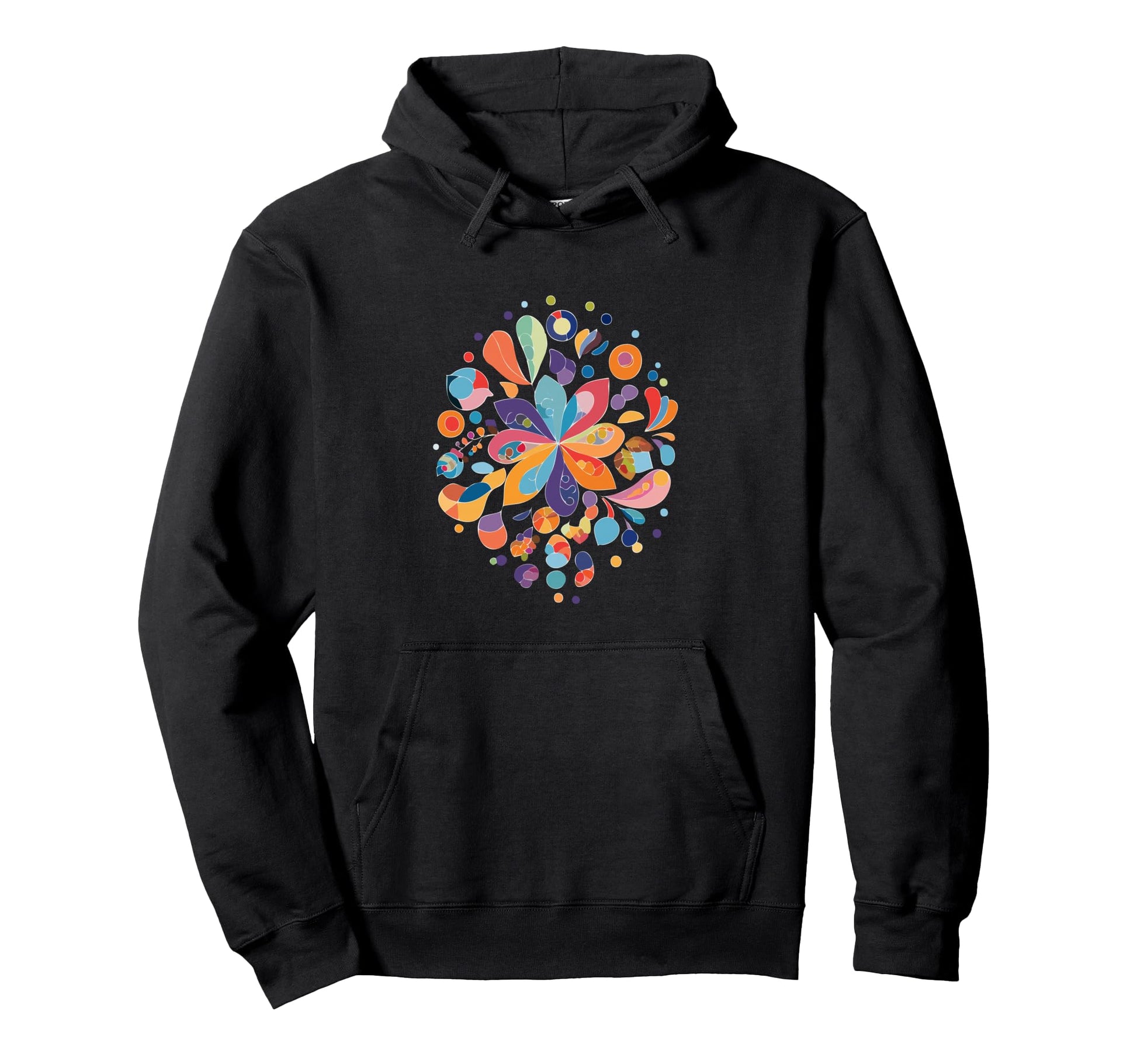 Boho Burst Abstract Art Colorful Hoodie - Fun Novelty Design Men Women - T-Shirt, Sweatshirt, Hoodie