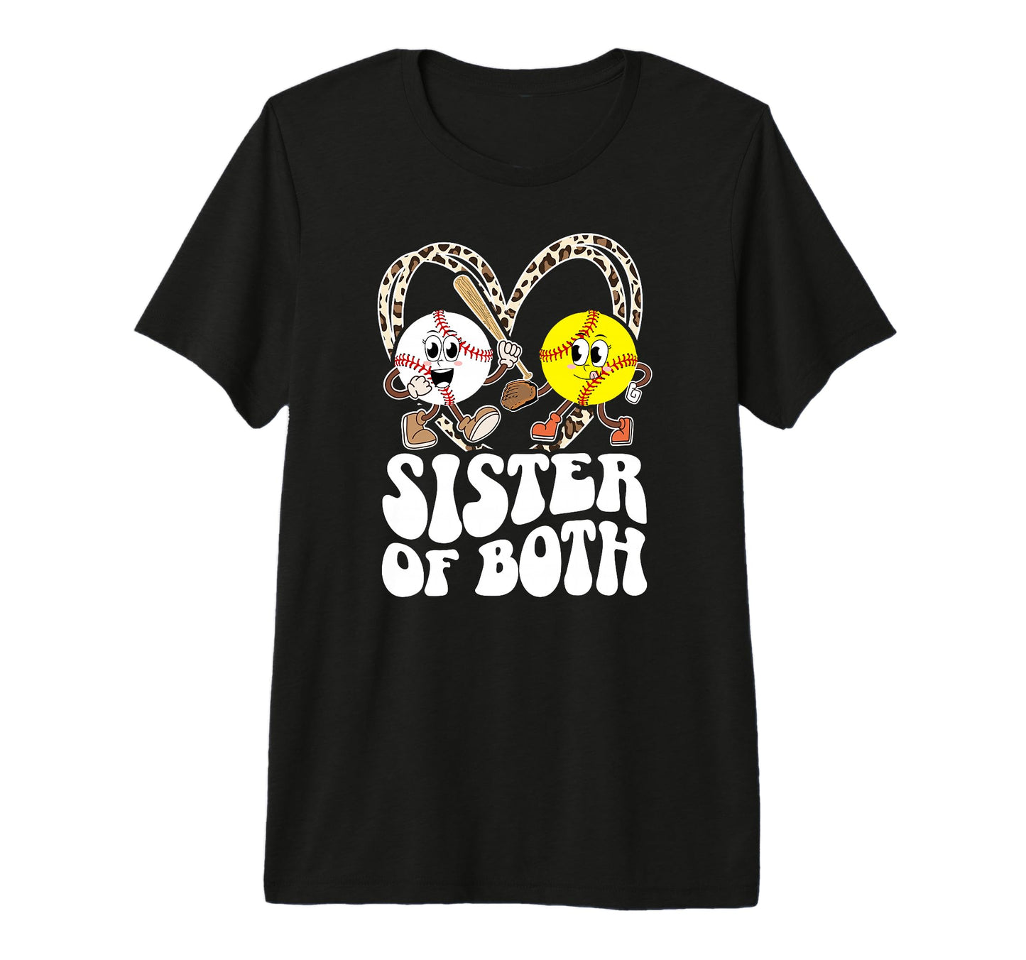 Sister Both Groovy Softball Baseball T-Shirt - Fun Novelty Design Unisex - T-Shirt, Sweatshirt, Hoodie