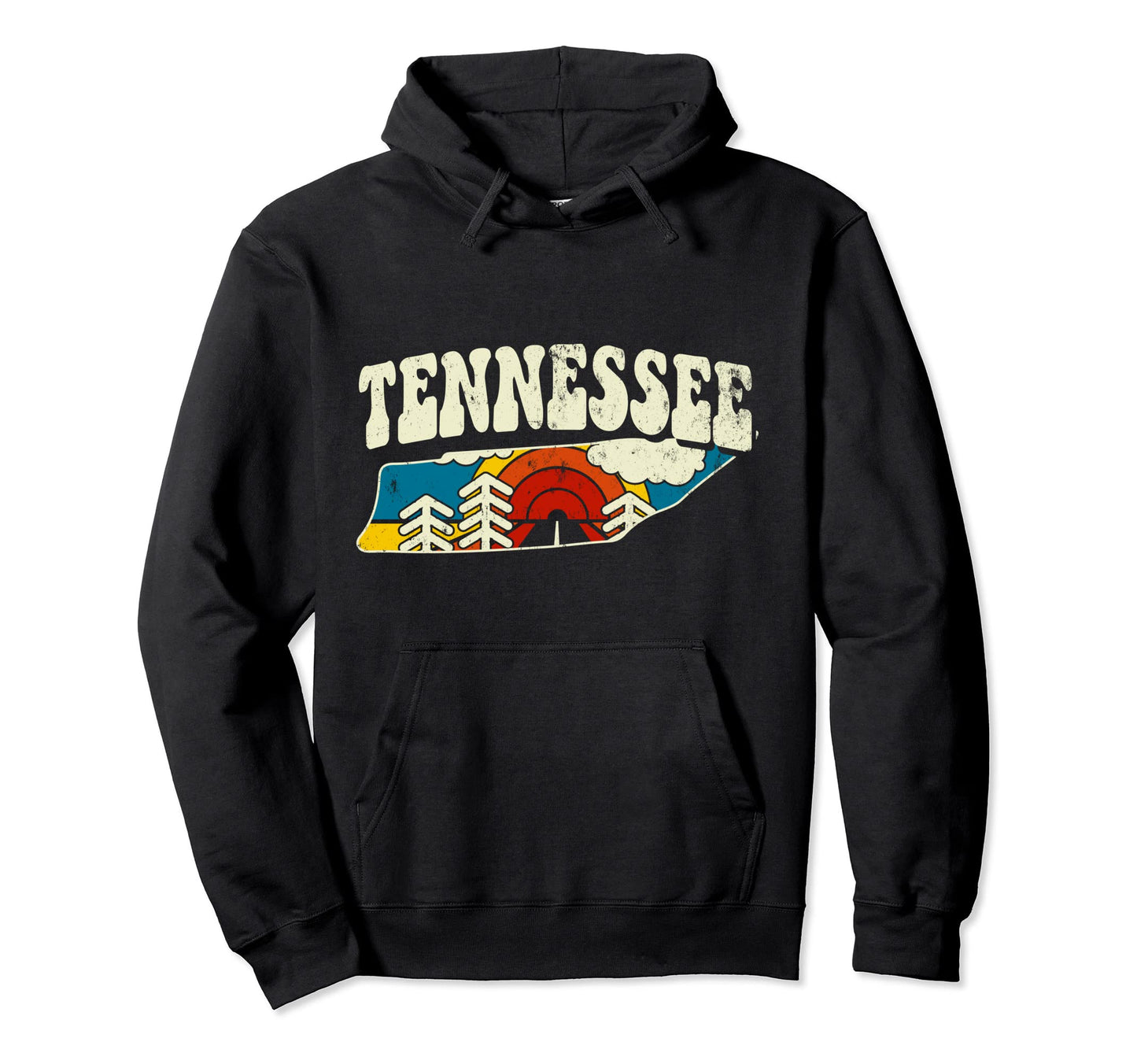 Tennessee State Rainbow Hippie 70S Map Hoodie - Streetwear Style Unisex - T-Shirt, Sweatshirt, Hoodie