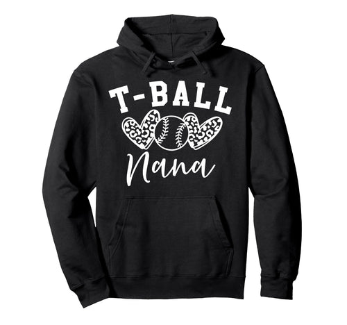 T Ball Nana Womens Baseball Heart Hoodie - Minimalist Print for Adults - T-Shirt, Sweatshirt, Hoodie