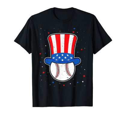 Baseball Uncle Sam 4Th July American T-Shirt - Aesthetic Graphic Men Women - T-Shirt, Sweatshirt, Hoodie