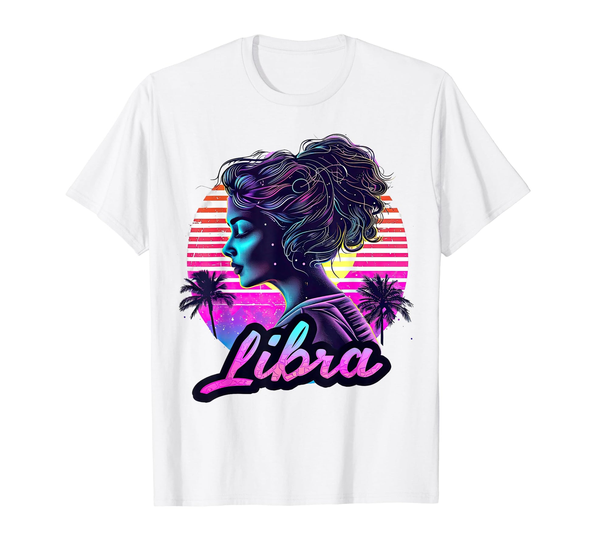 Libra Zodiac Sign Beach Vaporwave T-Shirt - Custom Art Print Men Women - T-Shirt, Sweatshirt, Hoodie