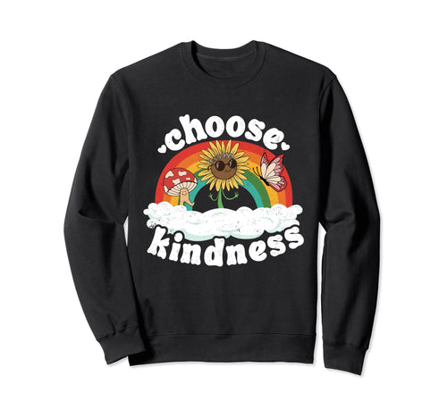 Positive Sunflower Rainbow Peace Sweatshirt - Aesthetic Graphic Men Women - T-Shirt, Sweatshirt, Hoodie