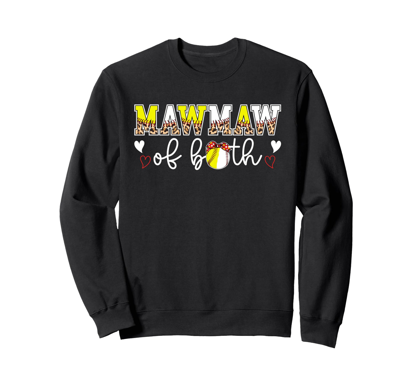 Mawmaw Both Leopard Softball Sweatshirt - Graphic Print for Adults - T-Shirt, Sweatshirt, Hoodie