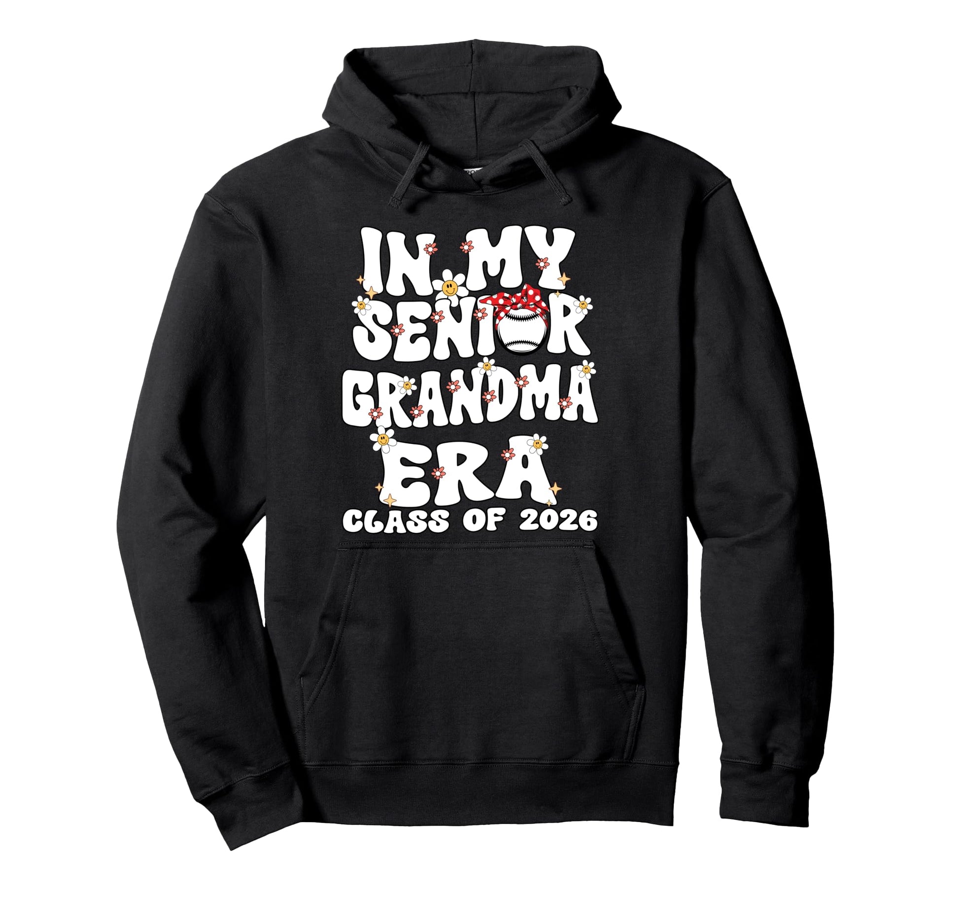 My Senior Grandma Era Groovy Baseball Hoodie - Custom Art Print Men Women - T-Shirt, Sweatshirt, Hoodie