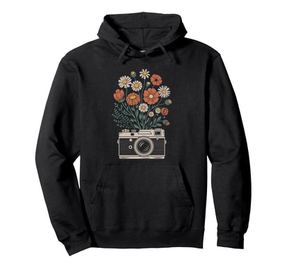 Camera Photography Art Floral Photographer Hoodie - Streetwear Style Unisex - T-Shirt, Sweatshirt, Hoodie