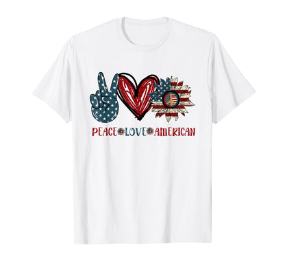 Patriotic Usa Flag Sunflower 4Th T-Shirt - Aesthetic Graphic for Adults - T-Shirt, Sweatshirt, Hoodie