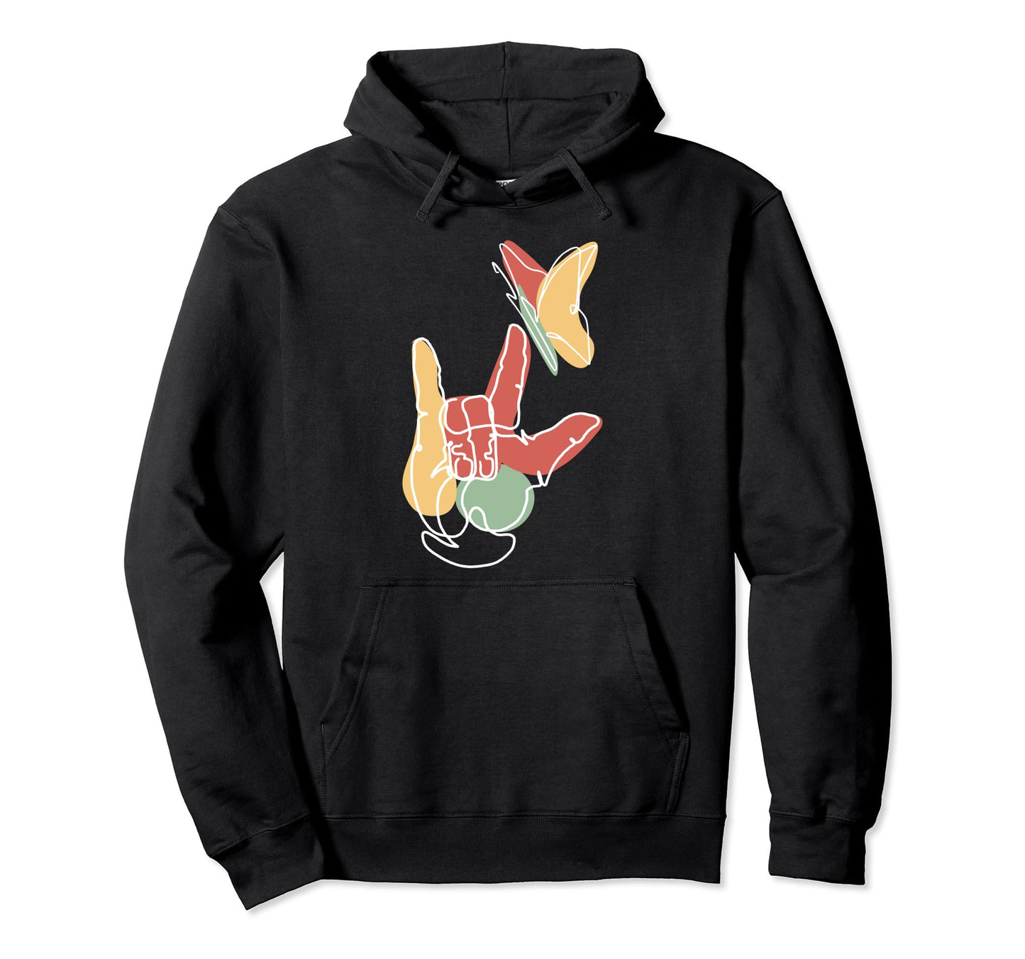 I Love You Sign Language Asl Boho Hoodie - Graphic Print for Adults - T-Shirt, Sweatshirt, Hoodie
