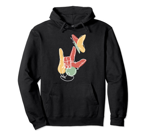 I Love You Sign Language Asl Boho Hoodie - Graphic Print for Adults - T-Shirt, Sweatshirt, Hoodie