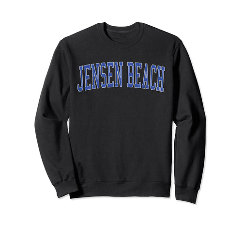 Jensen Beach Fl Distressed Blue Varsity Sweatshirt - Trendy Graphic Unisex - T-Shirt, Sweatshirt, Hoodie