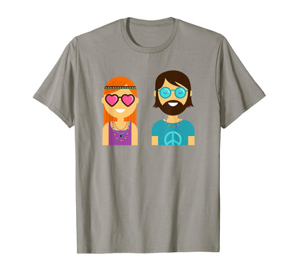 60S Pop Art Hippies Peace Love Gift T-Shirt - Fun Novelty Design Men Women - T-Shirt, Sweatshirt, Hoodie