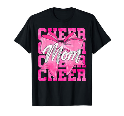 Cheer Mom Funny Mothers Day Coquette Bow T-Shirt - Custom Art Print Unisex - T-Shirt, Sweatshirt, Hoodie