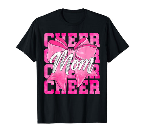 Cheer Mom Funny Mothers Day Coquette Bow T-Shirt - Custom Art Print Unisex - T-Shirt, Sweatshirt, Hoodie