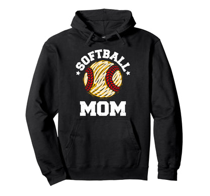 Softball Mom Distressed Funny Mom Game Day Hoodie - Minimalist Print Unisex - T-Shirt, Sweatshirt, Hoodie