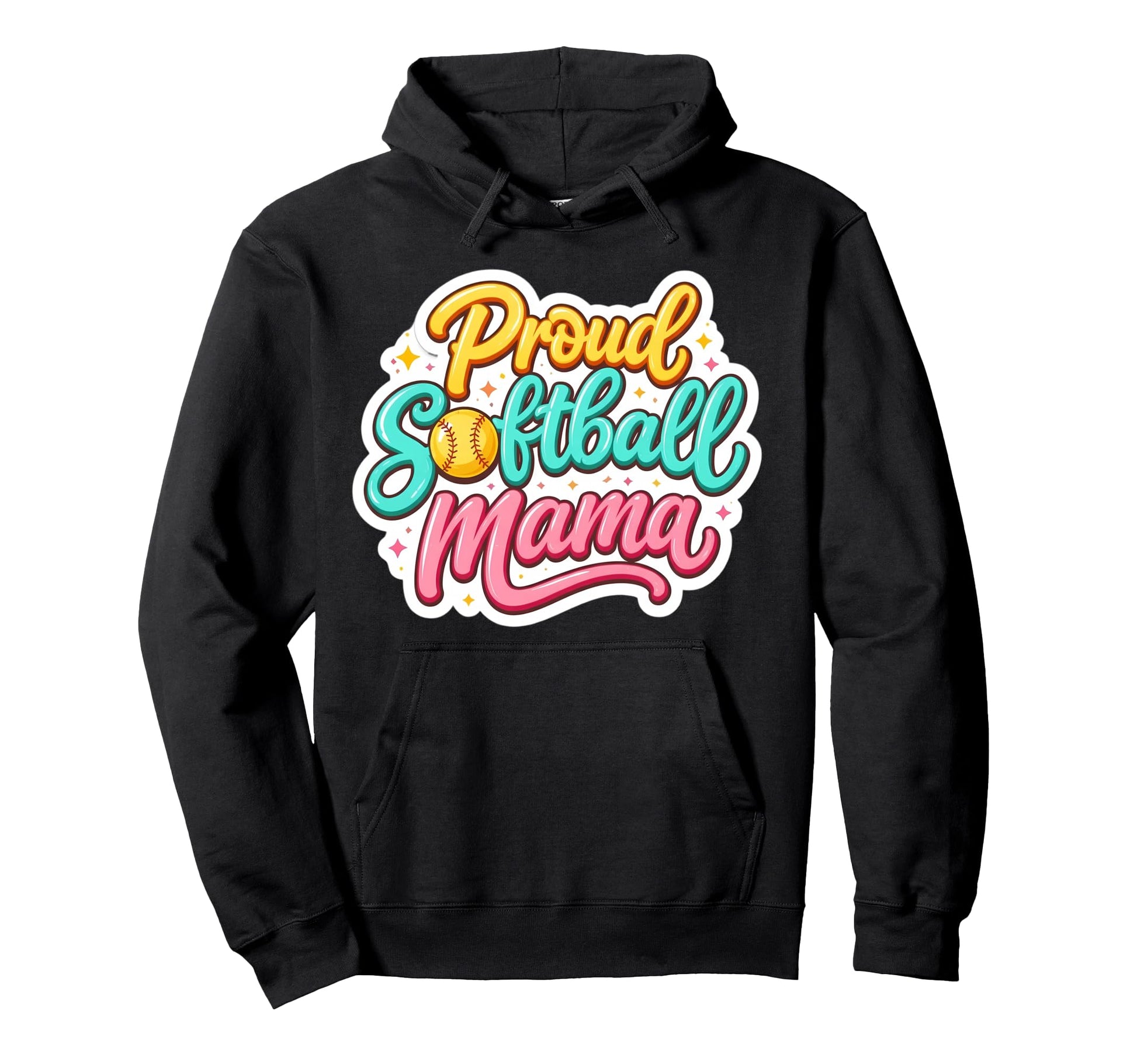 Proud Softball Mama Mom Mother Hoodie - Streetwear Style for Adults - T-Shirt, Sweatshirt, Hoodie