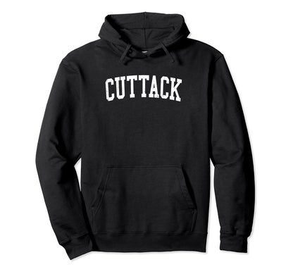 Cuttack India Distressed White Varsity Hoodie - Unique Graphic Unisex - T-Shirt, Sweatshirt, Hoodie