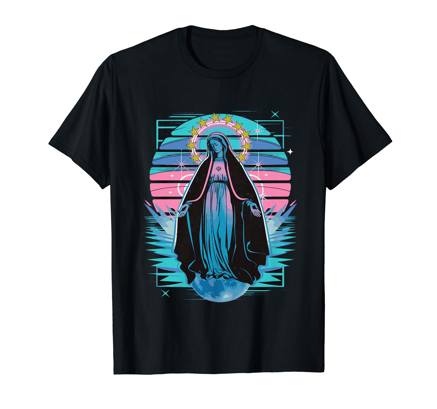 Vaporwave Catholic Aesthetic Synthwave T-Shirt - Graphic Print for Adults - T-Shirt, Sweatshirt, Hoodie