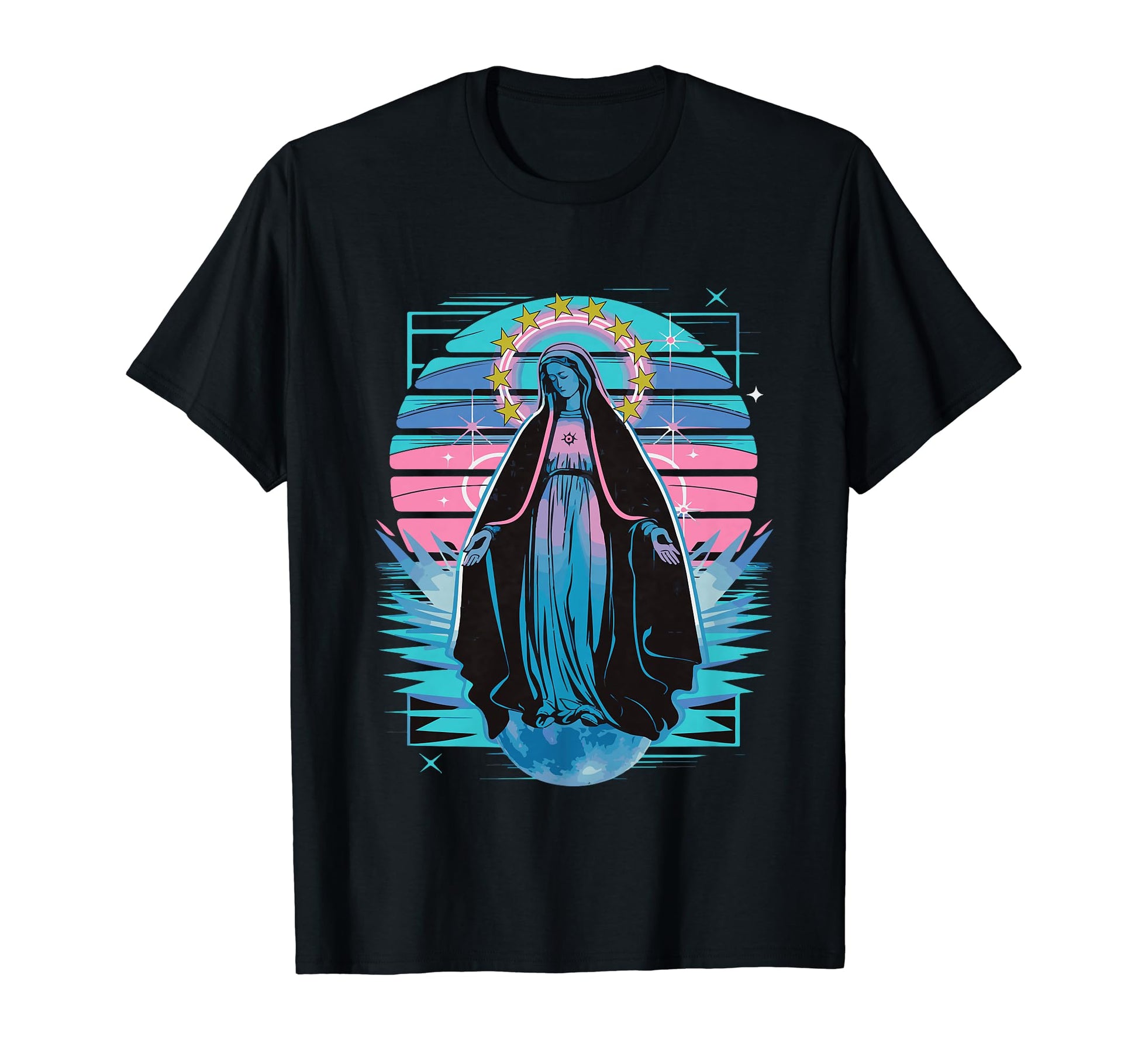 Vaporwave Catholic Aesthetic Synthwave T-Shirt - Graphic Print for Adults - T-Shirt, Sweatshirt, Hoodie