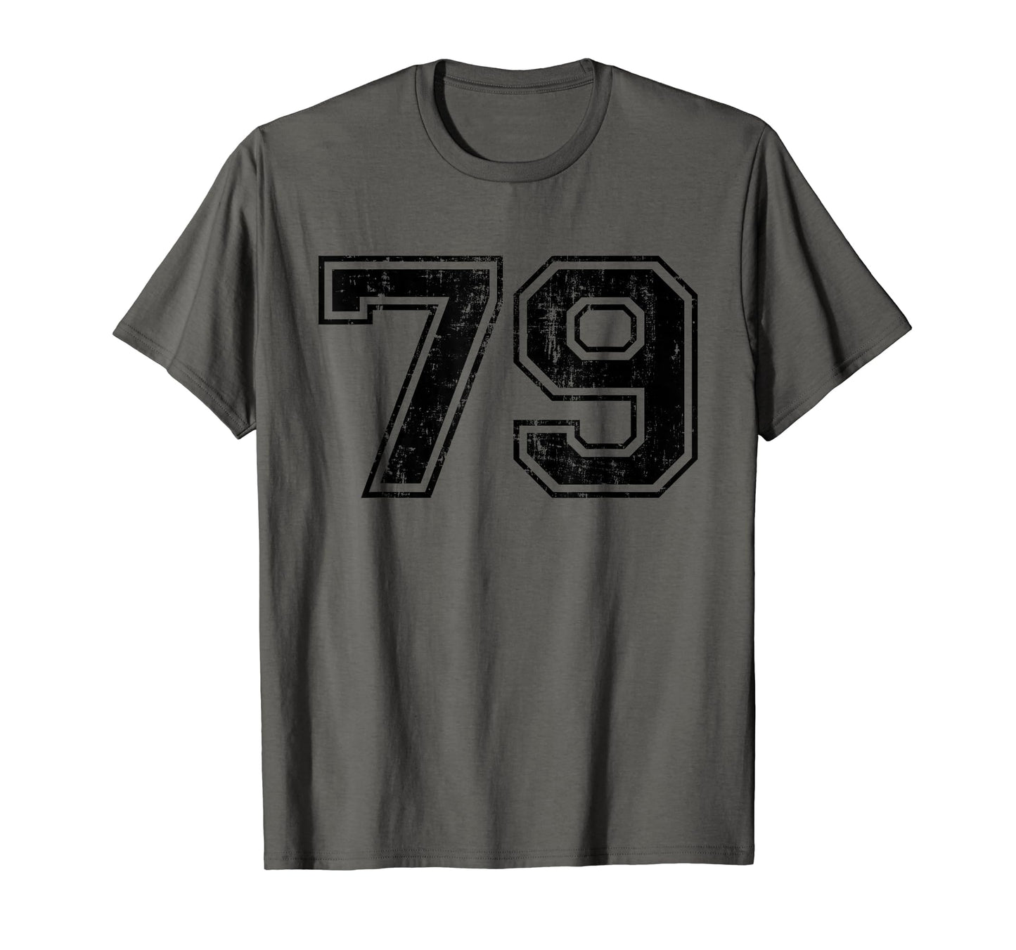 Number 79 Varsity Distressed Sport T-Shirt - Fun Novelty Design Men Women - T-Shirt, Sweatshirt, Hoodie