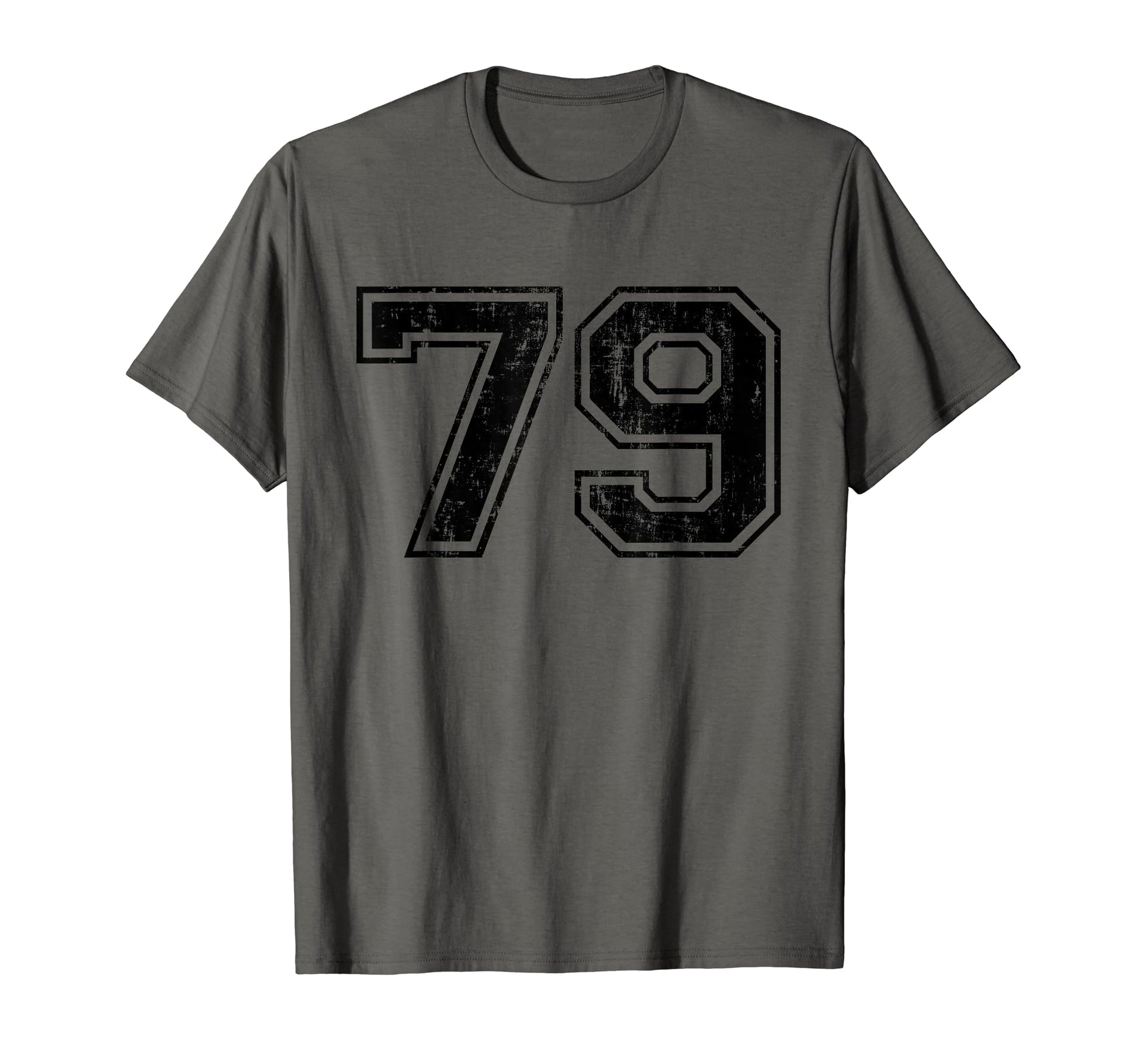 Number 79 Varsity Distressed Sport T-Shirt - Fun Novelty Design Men Women - T-Shirt, Sweatshirt, Hoodie