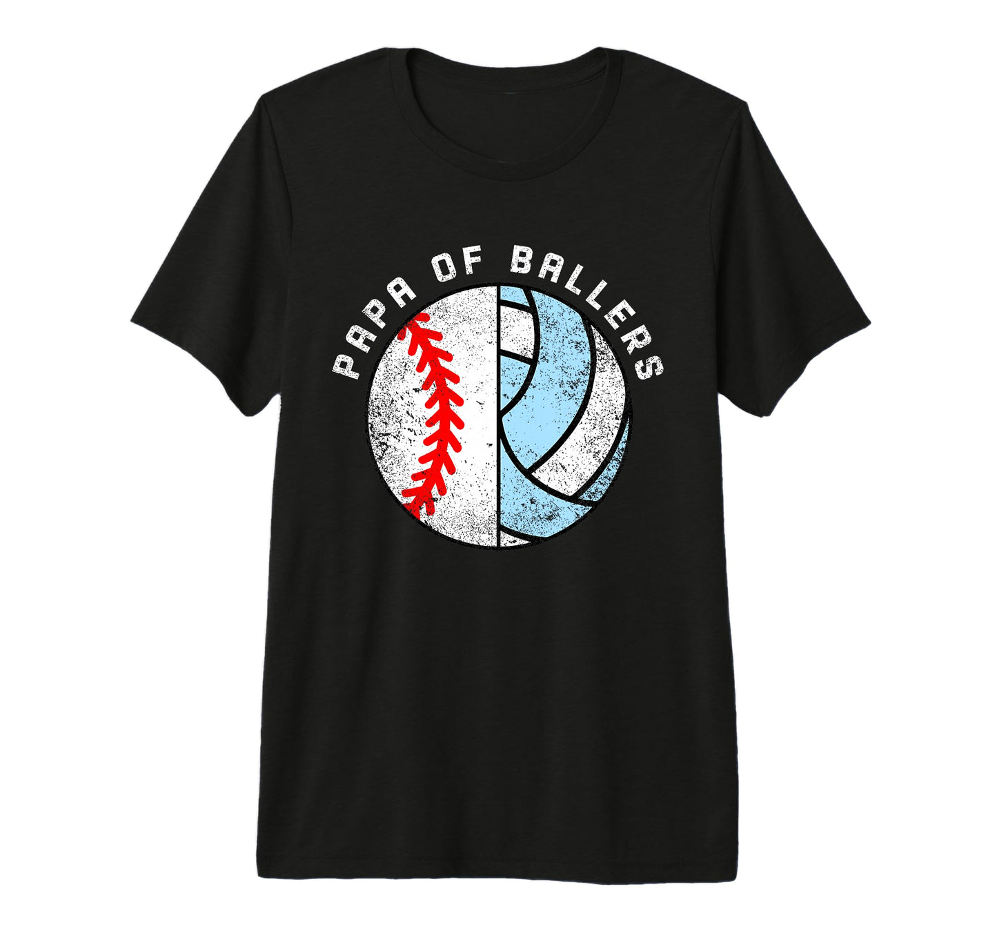 Mens Papa Ballers Funny Baseball T-Shirt - Graphic Print for Adults - T-Shirt, Sweatshirt, Hoodie