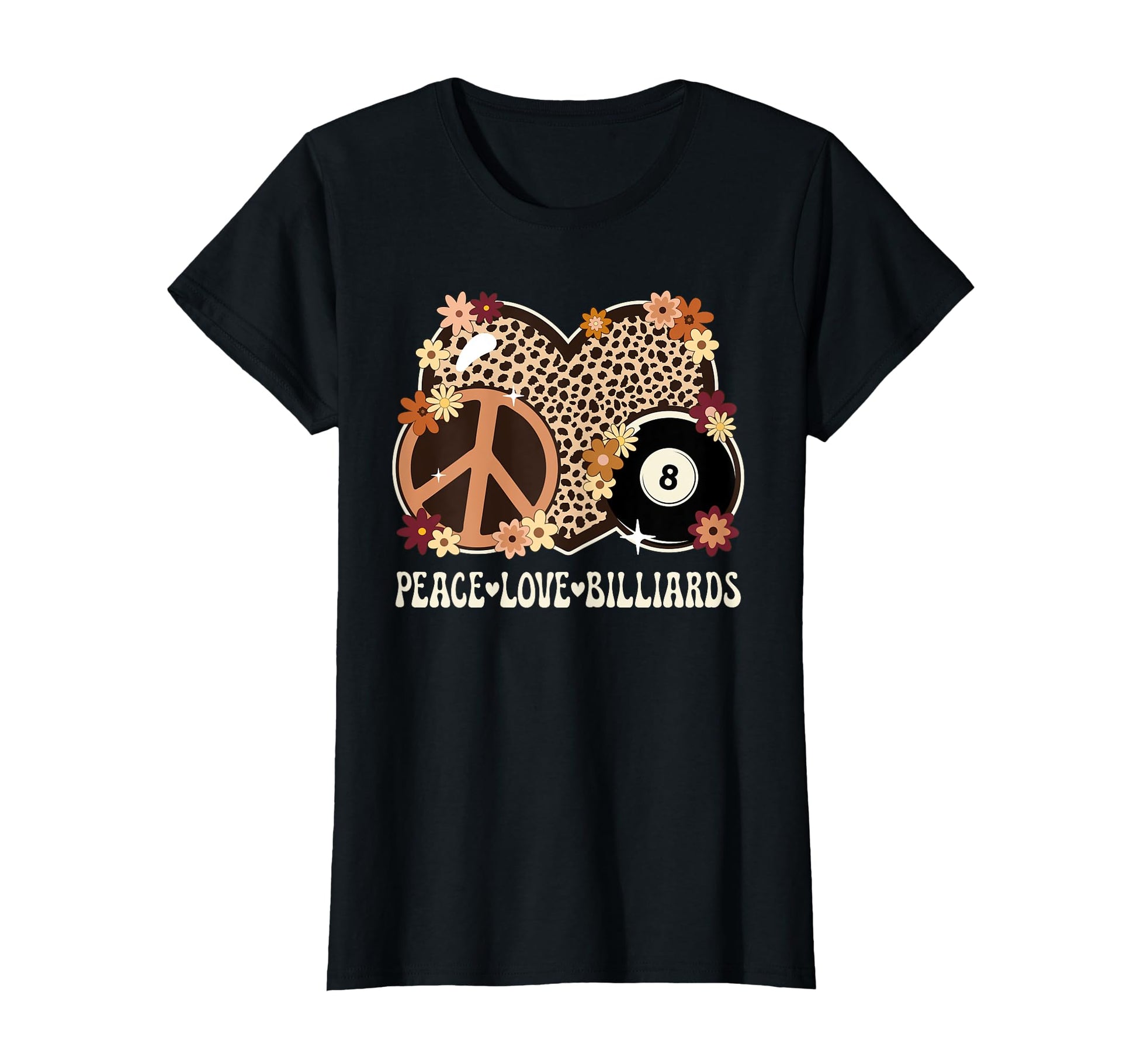 Peace Love Billiards Lover Outfit T-Shirt - Fun Novelty Design for Adults - T-Shirt, Sweatshirt, Hoodie