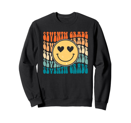 Boho Groovy Smile 7Th Seventh Sweatshirt - Fun Novelty Design for Adults - T-Shirt, Sweatshirt, Hoodie